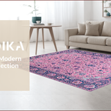 Ultra Soft Area Rug, Non Slip, Stain Resistant, Washable Area Rugs for Living Room, Bedroom, Coastal Oceanic Color Harmony(Pink)