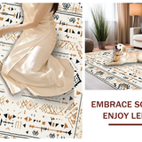 Ultra Soft Area Rug, Non Slip, Stain Resistant, Washable Area Rugs for Living Room, Bedroom, Cozy Cozy Monochrome Elements(Beige)