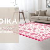 Ultra Soft Area Rug, Non Slip, Stain Resistant, Washable Area Rugs for Living Room, Bedroom, Rustic Elegant Cottage Motif(White)