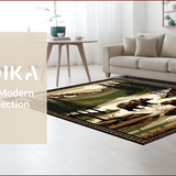 Ultra Soft Area Rug, Non Slip, Stain Resistant, Washable Area Rugs for Living Room, Bedroom, Chic Earth Tone Animal Patterns(Brown)