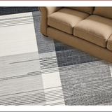 Ultra Soft Area Rug, Non Slip, Stain Resistant, Washable Area Rugs for Living Room, Bedroom, Sophisticated Modern Linear Composition(Gray)