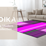 Ultra Soft Area Rug, Non Slip, Stain Resistant, Washable Area Rugs for Living Room, Bedroom, Dynamic Contemporary Diagonal Design(Pink)