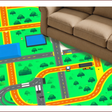 Ultra Soft Area Rug, Non Slip, Stain Resistant, Washable Area Rugs for Living Room, Bedroom, Colorful Urban Traffic Adventure Rug(Green)