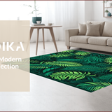 Ultra Soft Area Rug, Non Slip, Stain Resistant, Washable Area Rugs for Living Room, Bedroom, Jungle Print Ultra-Thin(Green)