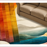 Ultra Soft Area Rug, Non Slip, Stain Resistant, Washable Area Rugs for Living Room, Bedroom, Colorful Geometric Abstract Motif(Orange)