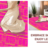 Ultra Soft Area Rug, Non Slip, Stain Resistant, Washable Area Rugs for Living Room, Bedroom, Artistic Retro Pattern Fusion(Pink)