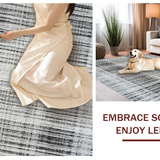 Ultra Soft Area Rug, Non Slip, Stain Resistant, Washable Area Rugs for Living Room, Bedroom, Black White Striped Floor Rug, Refined Style(Black)