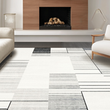 Ultra Soft Area Rug, Non Slip, Stain Resistant, Washable Area Rugs for Living Room, Bedroom, Modern Abstract Grey and White Fusion(Gray)