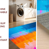 Ultra Soft Area Rug, Non Slip, Stain Resistant, Washable Area Rugs for Living Room, Bedroom, Dynamic Colorful Expressionist Design(Blue)