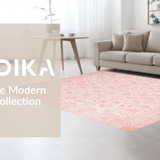 Ultra Soft Area Rug, Non Slip, Stain Resistant, Washable Area Rugs for Living Room, Bedroom, Refined Classic Floral Arrangement(Pink)
