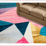 Ultra Soft Area Rug, Non Slip, Stain Resistant, Washable Area Rugs for Living Room, Bedroom, Abstract Geo Pattern(Red)