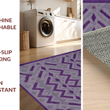 Ultra Soft Area Rug, Non Slip, Stain Resistant, Washable Area Rugs for Living Room, Bedroom, Funky Modern Lattice Arrangement(Purple)