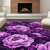 Ultra Soft Area Rug, Non Slip, Stain Resistant, Washable Area Rugs for Living Room, Bedroom, Stylish Modern Botanical Print(Purple)
