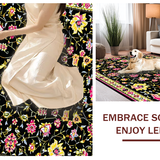 Ultra Soft Area Rug, Non Slip, Stain Resistant, Washable Area Rugs for Living Room, Bedroom, Vibrant Pink and Black Trellis Style(Black)