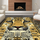 Ultra Soft Area Rug, Non Slip, Stain Resistant, Washable Area Rugs for Living Room, Bedroom, Modern Chic Safari Aesthetic(Gold)