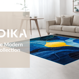 Ultra Soft Area Rug, Non Slip, Stain Resistant, Washable Area Rugs for Living Room, Bedroom, Rustic Textured Artful Statement(Blue)