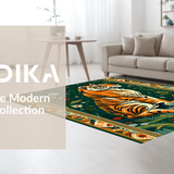 Ultra Soft Area Rug, Non Slip, Stain Resistant, Washable Area Rugs for Living Room, Bedroom, Chic Retro Floral Accents(Brown)