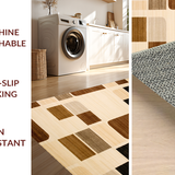 Ultra Soft Area Rug, Non Slip, Stain Resistant, Washable Area Rugs for Living Room, Bedroom, Modern Plush Ogee Pattern(Beige)