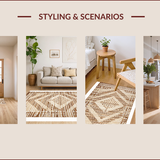 Ultra Soft Area Rug, Non Slip, Stain Resistant, Washable Area Rugs for Living Room, Bedroom, Chic Abstract Neutral Tones(Beige)