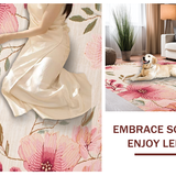 Ultra Soft Area Rug, Non Slip, Stain Resistant, Washable Area Rugs for Living Room, Bedroom, Charming Abstract Floral Motif(Ivory)