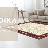 Ultra Soft Area Rug, Non Slip, Stain Resistant, Washable Area Rugs for Living Room, Bedroom, Sleek Transitional Diamond Patterned Piece(Red)