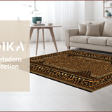 Ultra Soft Area Rug, Non Slip, Stain Resistant, Washable Area Rugs for Living Room, Bedroom, Chic Rustic Leopard Aesthetic(Gold)