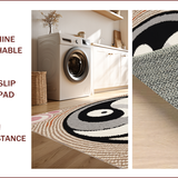 Ultra Soft Area Rug, Non Slip, Stain Resistant, Washable Area Rugs for Living Room, Bedroom, Trippy Yin Yang(Gray)