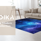Ultra Soft Area Rug, Non Slip, Stain Resistant, Washable Area Rugs for Living Room, Bedroom, Galactic Whimsical Color Fusion(Blue)