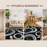 Striking Geometric Snake Illustration(Black)