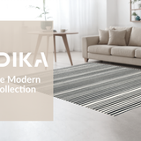 Ultra Soft Area Rug, Non Slip, Stain Resistant, Washable Area Rugs for Living Room, Bedroom, Zen Garden Path Rug: Black and White Striped Entryway Rug(Black)