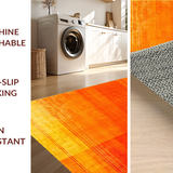 Ultra Soft Area Rug, Non Slip, Stain Resistant, Washable Area Rugs for Living Room, Bedroom, Sleek Modern Multicolor Design Element(Orange)
