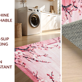 Ultra Soft Area Rug, Non Slip, Stain Resistant, Washable Area Rugs for Living Room, Bedroom, Lively Blossom Branch Visuals(Pink)