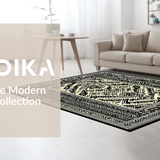 Ultra Soft Area Rug, Non Slip, Stain Resistant, Washable Area Rugs for Living Room, Bedroom, Tribal Black and White Aesthetic(Black)