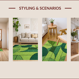 Ultra Soft Area Rug, Non Slip, Stain Resistant, Washable Area Rugs for Living Room, Bedroom, Vintage Boho Sage(Green)