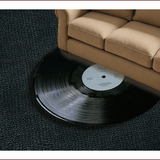 Ultra Soft Area Rug, Non Slip, Stain Resistant, Washable Area Rugs for Living Room, Bedroom, Retro Music Record Bedroom Non-Slip Vinyl Rug(Black)