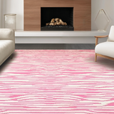 Ultra Soft Area Rug, Non Slip, Stain Resistant, Washable Area Rugs for Living Room, Bedroom, Chic Soft Pink Striped Aesthetic(Pink)