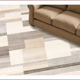 Ultra Soft Area Rug, Non Slip, Stain Resistant, Washable Area Rugs for Living Room, Bedroom, Elegant Neutral Toned Abstract Design(Beige)