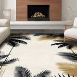 Ultra Soft Area Rug, Non Slip, Stain Resistant, Washable Area Rugs for Living Room, Bedroom, Rustic Black and White Trellis Aesthetic(Beige)