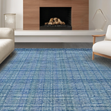 Ultra Soft Area Rug, Non Slip, Stain Resistant, Washable Area Rugs for Living Room, Bedroom, Scalloped Bow Bath Mat(Blue)