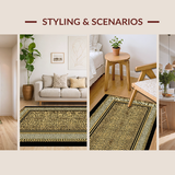 Ultra Soft Area Rug, Non Slip, Stain Resistant, Washable Area Rugs for Living Room, Bedroom, Neutral Toned Leopard Pattern(Beige)