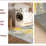 Chic Yellow and Grey Geometric Fusion(Gray)