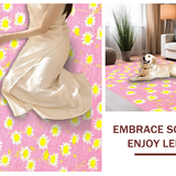 Ultra Soft Area Rug, Non Slip, Stain Resistant, Washable Area Rugs for Living Room, Bedroom, Vibrant Cheerful Petal Composition(Pink)