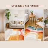 Ultra Soft Area Rug, Non Slip, Stain Resistant, Washable Area Rugs for Living Room, Bedroom, Whimsical Pastel Alphabet Arrangement(Orange)