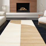 Playful Black Tan Abstract Composition(Beige)
