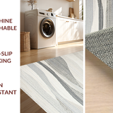 Elegant Cream Grey Geometric Waves(Gray)