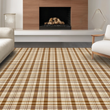 Ultra Soft Area Rug, Non Slip, Stain Resistant, Washable Area Rugs for Living Room, Bedroom, Rustic Cozy Houndstooth Design(Brown)