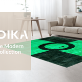 Ultra Soft Area Rug, Non Slip, Stain Resistant, Washable Area Rugs for Living Room, Bedroom, Stylish Green and White Twisted Design(Green)