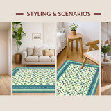 Ultra Soft Area Rug, Non Slip, Stain Resistant, Washable Area Rugs for Living Room, Bedroom, Soft Earthy Tones with Animal Graphics(Ivory)