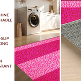 Ultra Soft Area Rug, Non Slip, Stain Resistant, Washable Area Rugs for Living Room, Bedroom, Whimsical Pink Animal Print Delight(Pink)