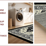 Ultra Soft Area Rug, Non Slip, Stain Resistant, Washable Area Rugs for Living Room, Bedroom, Oriental Distressed Black Ivory Living Room Rug(Black)